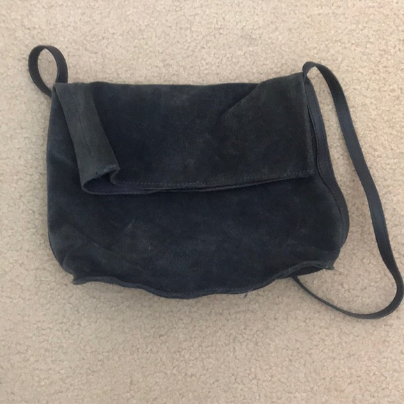navy suede crossbody bag